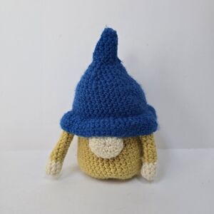 Handmade Crochet Little Mr.  Gnome with Blue Hat And Yellow Body